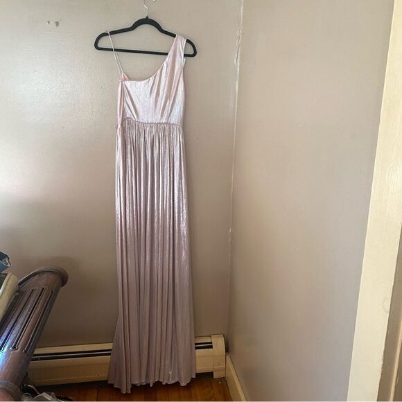 Retrofete Natalie Dress in Baby Pink Metallic maxi gown flowy FWRD Revolve M - Picture 13 of 14